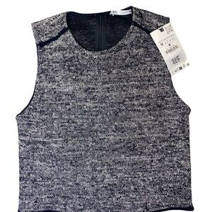 Zara black‎ and white crop top size M